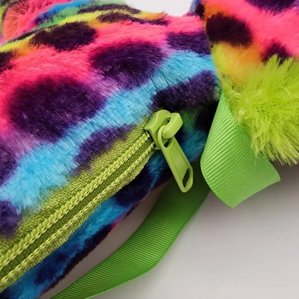 Hug Fun Colorful Leopard Purse Plush Stuffed Toy 9